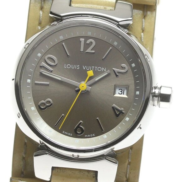LOUIS VUITTON Tambour Q1212 Date beige Dial Quartz Ladies Watch_844149 - Picture 9 of 11